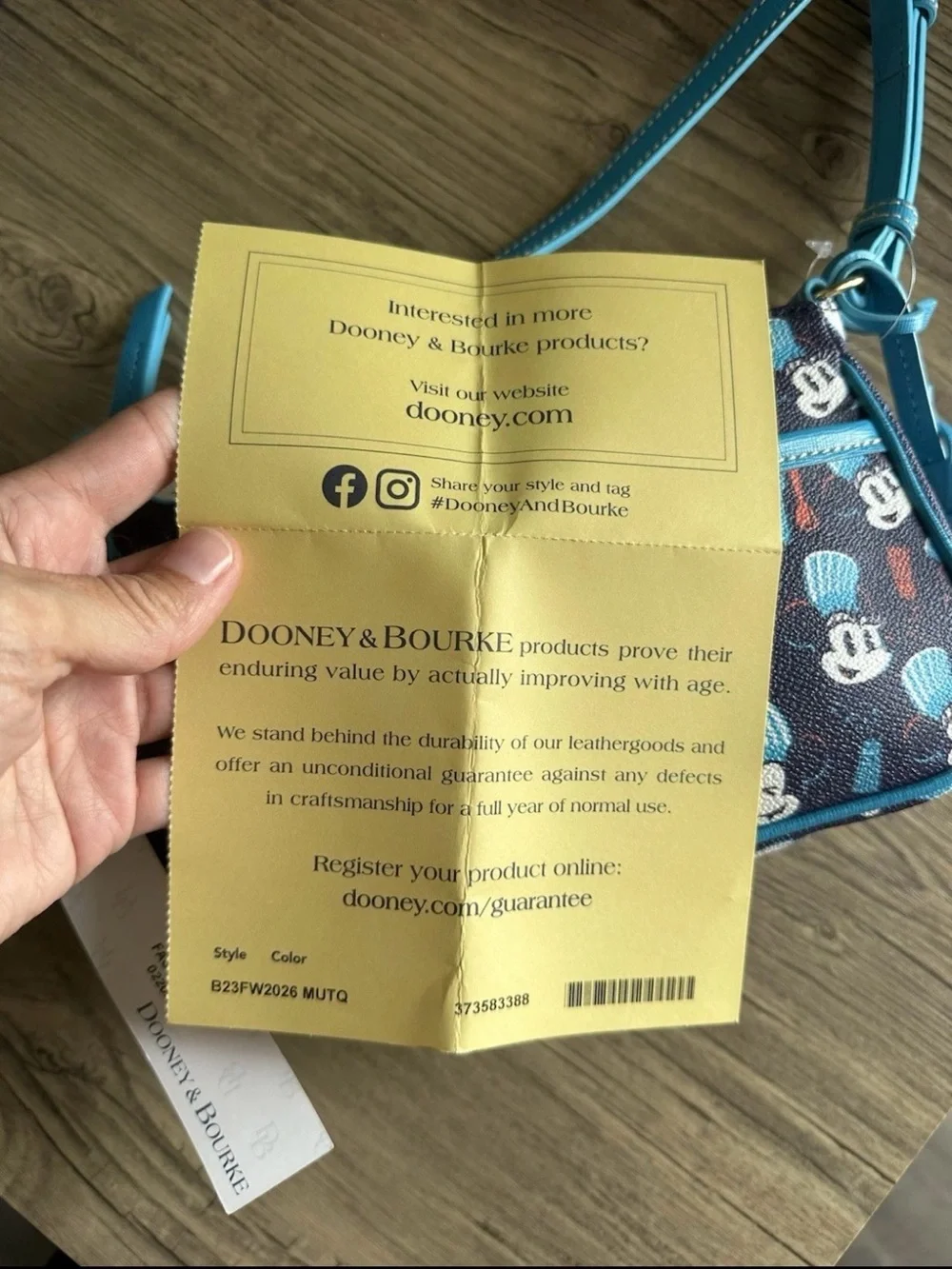 NWT Dooney & Bourke Disney EPCOT Intl Food & Wine Fest 2023 Mickey Crossbody Bag